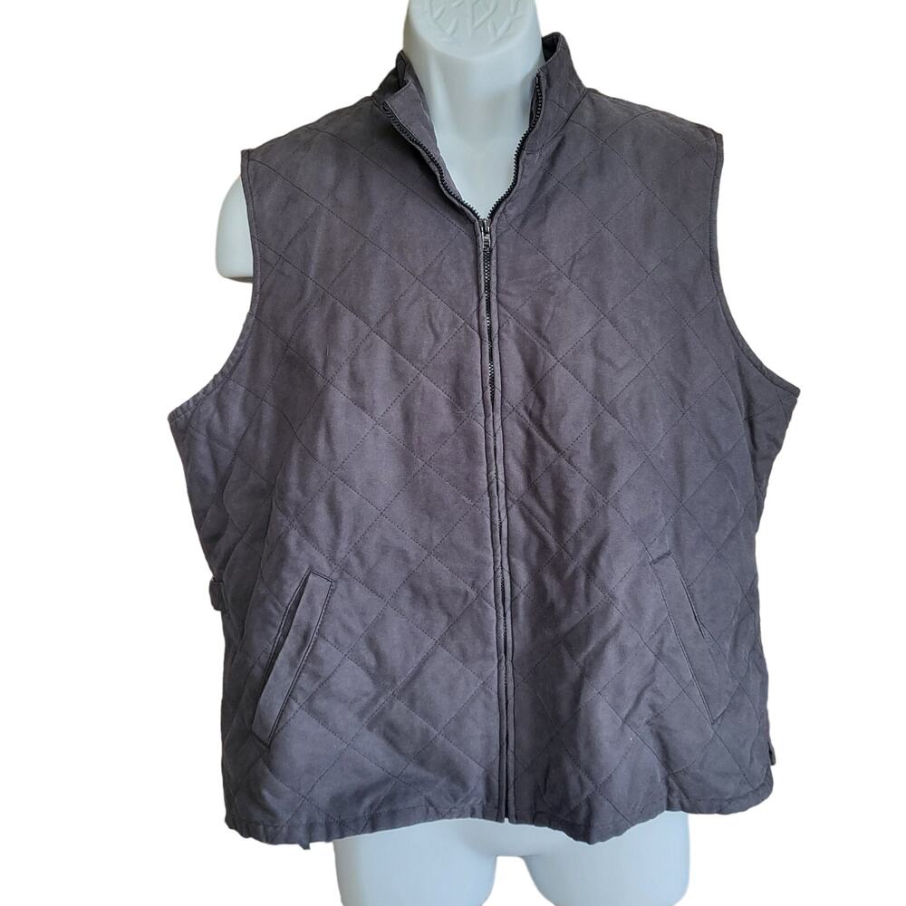 Orvis Charcoal Gray Quilted Zip Up Vest Men's Size XL Lightweight EUC